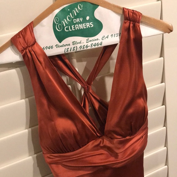Burnt orange evening gown - Picture 2 of 4